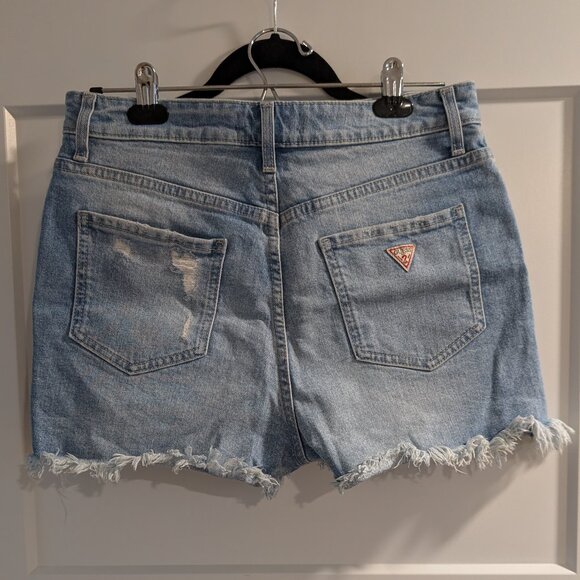 Guess Slightly Distressed Jean Shorts - Picture 3 of 5